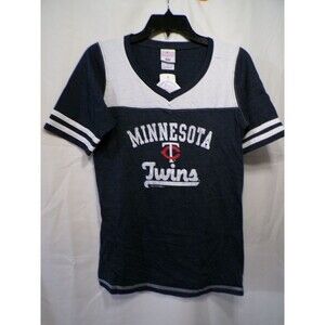 Campus Lifestyle Womens Minnesota Twins V Neck T-Shirt M Navy White